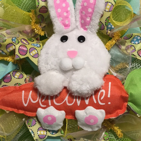 Handcrafted Easter Bunny Welcome Wreath - Picture 4 of 5